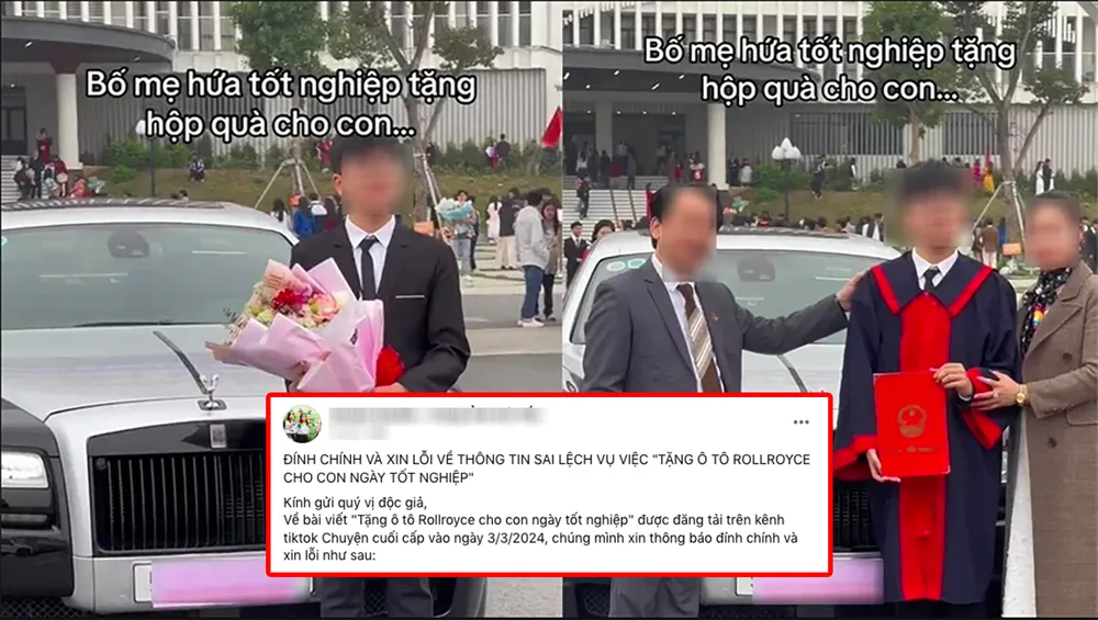 Studio chụp ảnh kỷ yếu xin lỗi vụ 'bố tặng con xe Roll Royce' trong lễ tốt nghiệp ở Phú Thọ.png