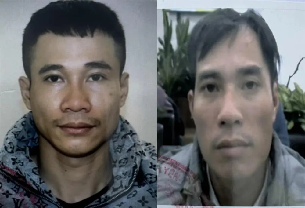Lưu Tuấn Anh và Trần Văn Nghĩa. Ảnh CA Công an tìm hai đối tượng trong vụ trộm cắp tài sản hơn 200 triệu đồng.jpg