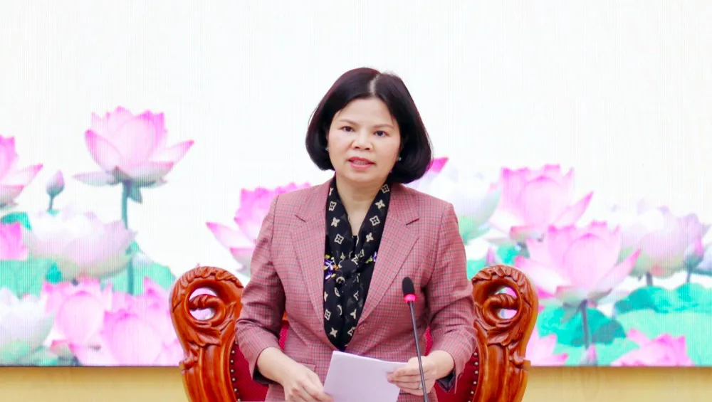 Bà Nguyễn Hương Giang. Ảnh CTTĐT Bắc Ninh Miễn nhiệm Chủ tịch UBND tỉnh Bắc Ninh Nguyễn Hương Giang.png