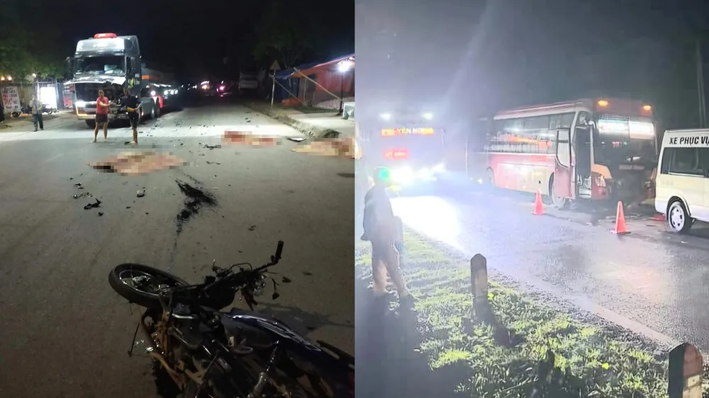 Hiện trường vụ tai nạn xe máy ở hòa Bình