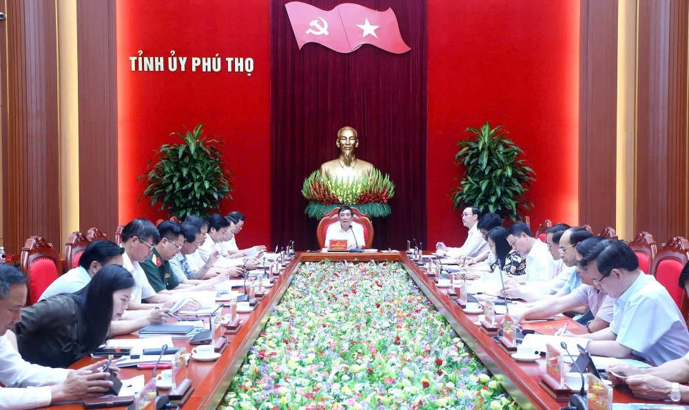 Đảng bộ tỉnh Phú Thọ ngày 21-4 đã họp và thông qua Đề án hợp nhất 3 tỉnh: Phú Thọ, Vĩnh Phúc, Hòa Bình. Ảnh: phutho.gov.vn Lý do chọn tên tỉnh Phú Thọ sau hợp nhất với tỉnh Vĩnh Phúc, Hòa Bình.jpeg