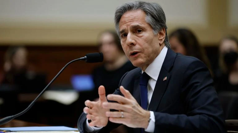 Ngoại trưởng Mỹ Antony Blinken trong phiên điều trần trước Ủy ban Đối ngoại Hạ viện vào ngày 28-4. Ảnh: RT Ngoại trưởng Mỹ Antony Blinken trong phiên điều trần trước Ủy ban Đối ngoại Hạ viện vào ngày 28-4. Ảnh: RT