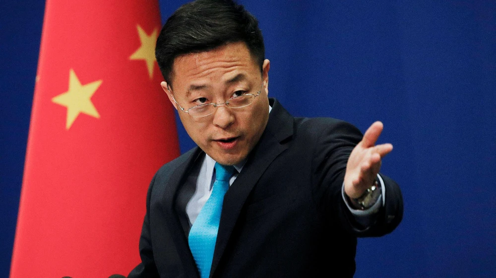 Phát ngôn viên Bộ Ngoại giao Trung Quốc Triệu Lập Kiên. Ảnh: SCMP