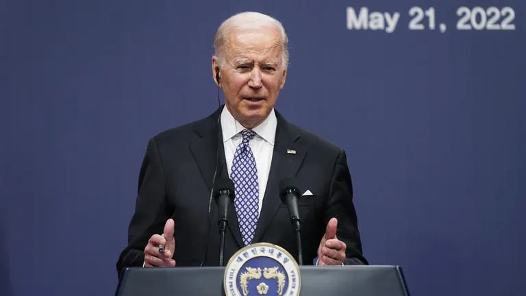 Tổng thống Mỹ Joe Biden phát biểu trong một cuộc họp báo ở Seoul, Hàn Quốc vào ngày 21-5. Ảnh: AP Tổng thống Mỹ Joe Biden phát biểu trong một cuộc họp báo ở Seoul, Hàn Quốc vào ngày 21-5. Ảnh: AP
