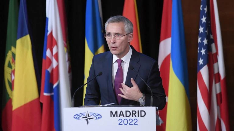 Tổng thư ký NATO Jens Stoltenberg phát biểu trong phiên họp thường niên của Hội đồng Nghị viện NATO tổ chức tại Madrid, Tây Ban Nha, ngày 21-11. Ảnh: AFP