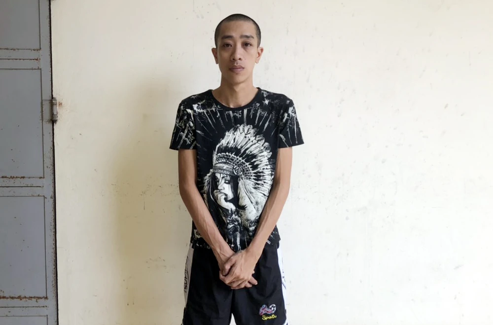 Vũ Ngọc Vinh tại cơ quan công an. Ảnh: CA