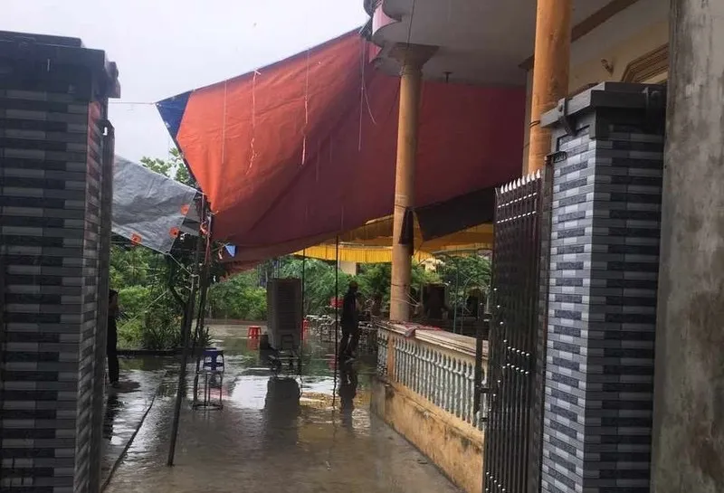 Ngôi nhà nơi xảy ra vụ án, gia đình đã tiến hành tổ chức tang lễ cho người mất