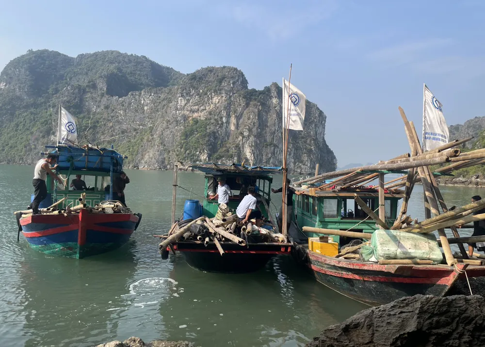 Ban Quản lý Vịnh Hạ Long triển khai thu gom rác hàng ngày. vịnh hạ long