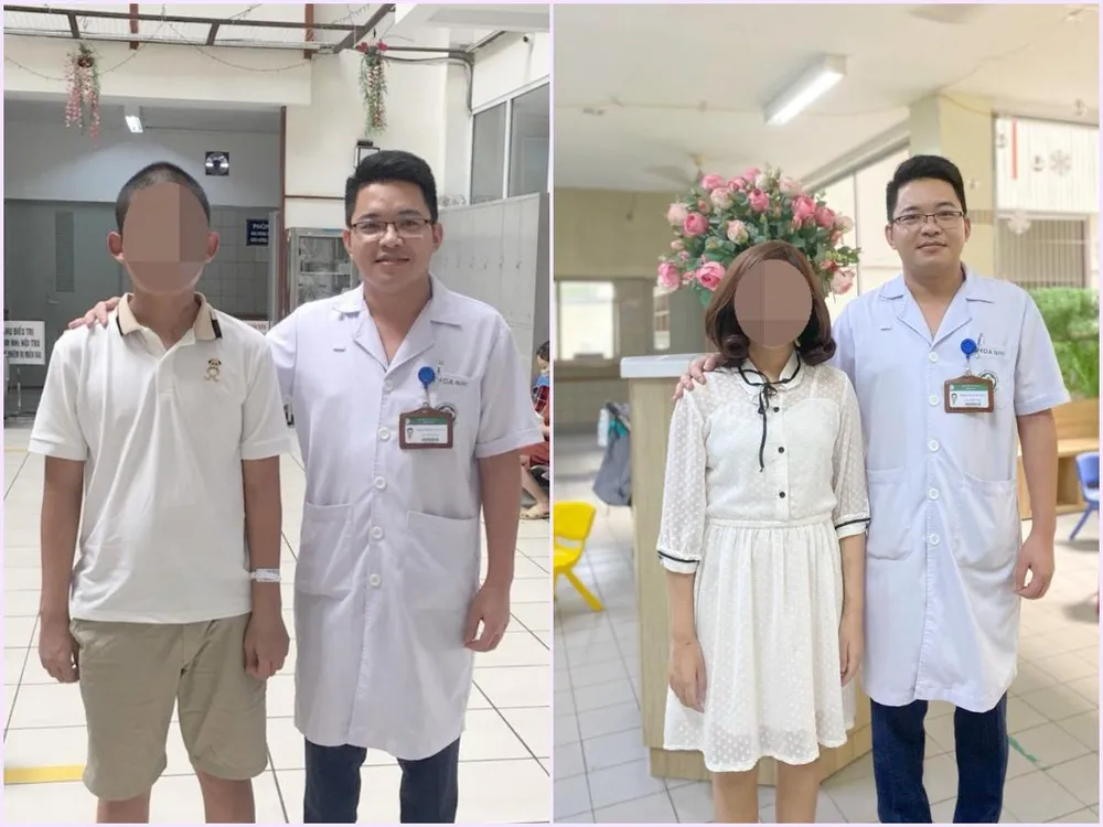 Hai bệnh nhi sốt xuất huyết biến chứng nặng vừa được cứu sống chụp ảnh cùng bác sĩ điều trị. Ảnh: BV Hai bệnh nhi sốt xuất huyết biến chứng nặng vừa được cứu sống chụp ảnh cùng bác sĩ điều trị. Ảnh: BV