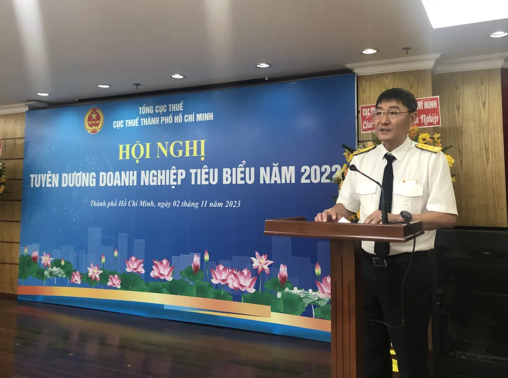 Ông Nguyễn Nam Bình, Cục trưởng Cục Thuế TP.HCM phát biểu tại hội nghị. Ảnh: QH