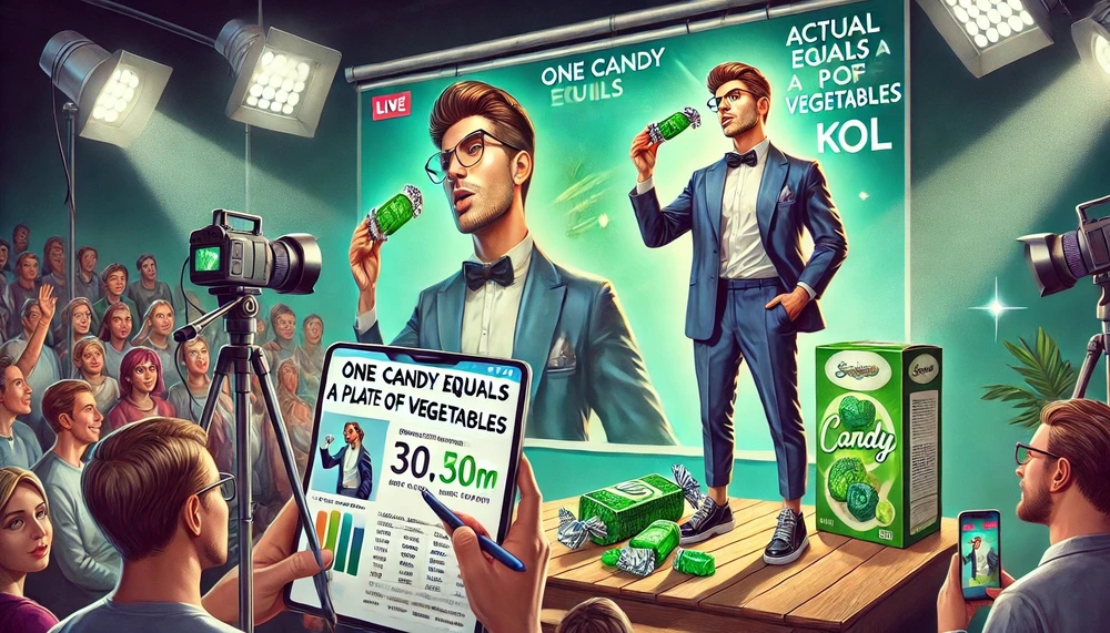 Sự thật phơi bày – Khi ánh đèn livestream tắt, niềm tin người tiêu dùng bị bỏ lại phía sau. Hình minh họa: AI/QH vien-keo-rau-kera4.jpeg