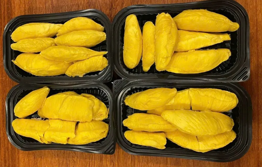 Giá sầu riêng Musang King đang giảm so với cùng kỳ. ẢNH: THU HÀ SẦU RIÊNG MUSANG KING