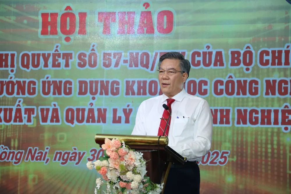 Ông Dương Minh Dũng, Phó Chủ tịch UBND tỉnh Đồng Nai phát biểu tại hội thảo. Ảnh: TRÚC QUỲNH khoa học công nghệ