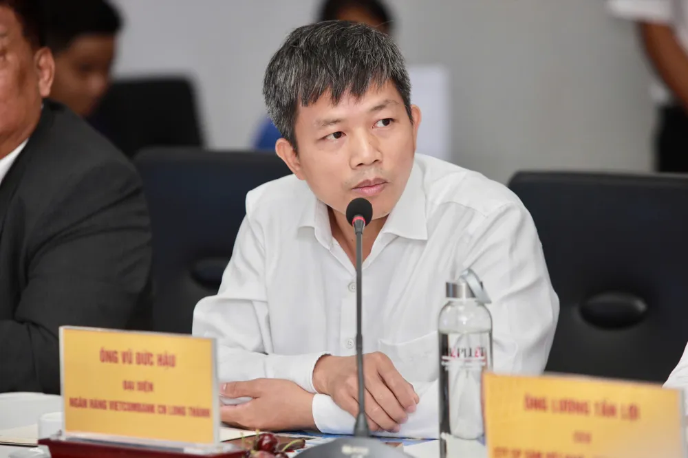 Ông Vũ Đức Hậu, đại diện Ngân hàng Vietcombank Chi nhánh Long Thành. ẢNH: NGUYỆT NHI kinh tế tư nhân