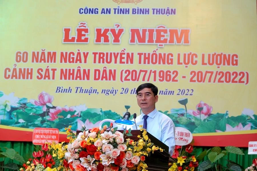 Ông Dương Văn An, Bí thư Tỉnh ủy phát biểu tại Lễ kỷ niệm. Ảnh: NY