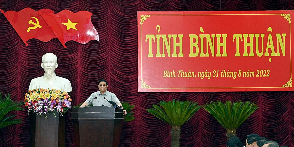 Thủ tướng Phạm Minh Chính phát biểu tại buổi làm việc. Ảnh: ĐH