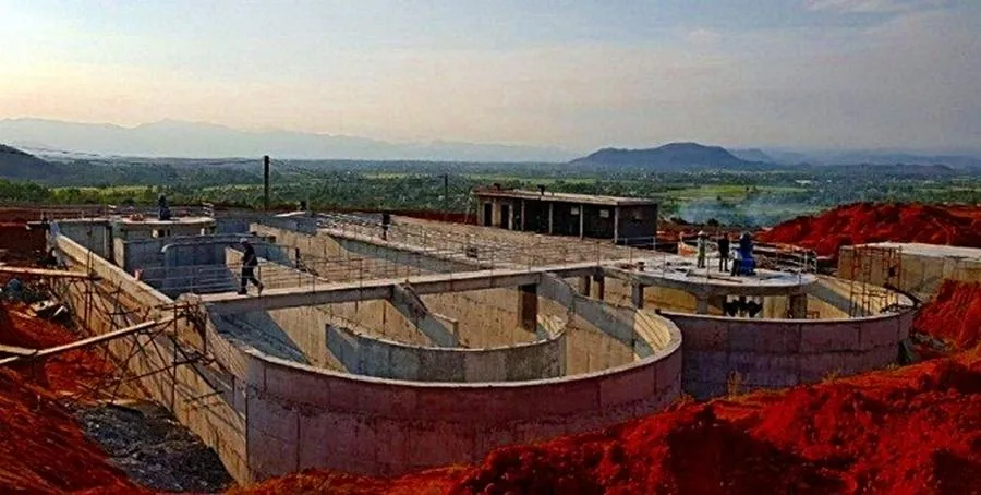 Hệ thống xử lý nước thải của Trang trại lúc đang xây dựng.