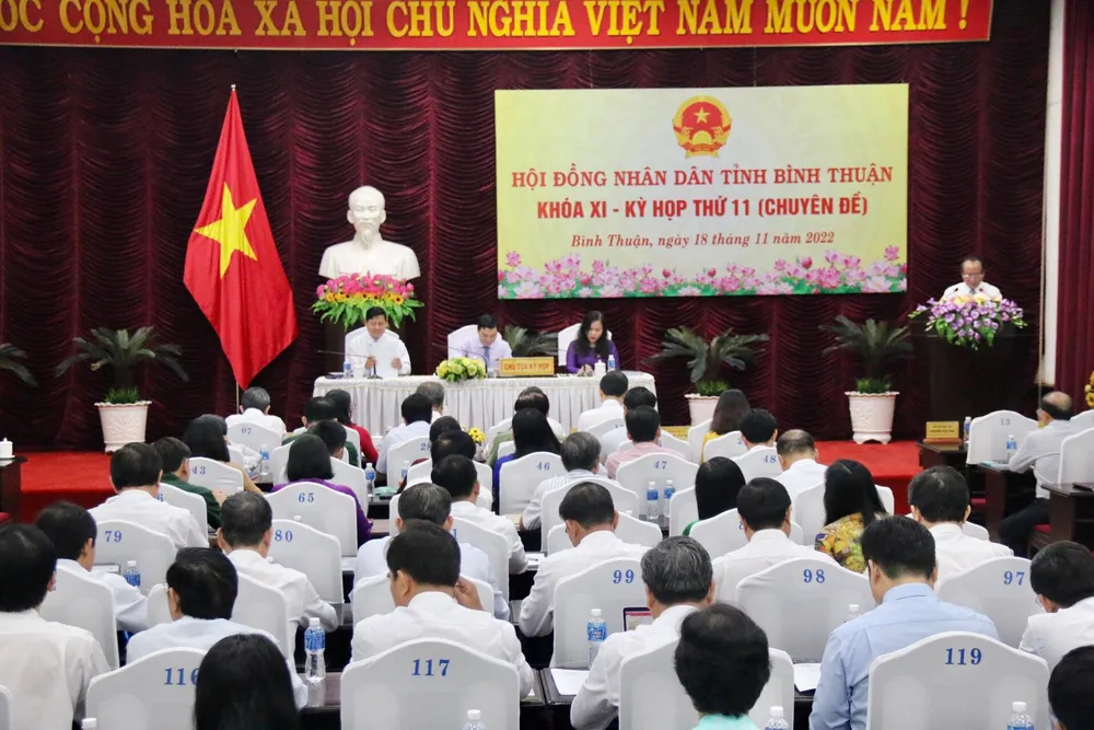 Quang cảnh kỳ họp. Ảnh: NT bau-chu-tich-ubnd-binh-thuan