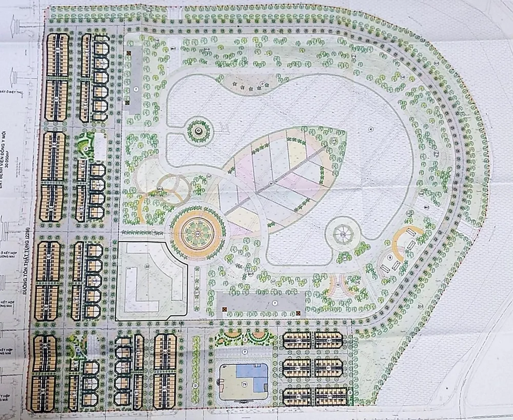 Bản đồ quy hoạch trước đây, xung quanh đều là dự án nhà ở.
