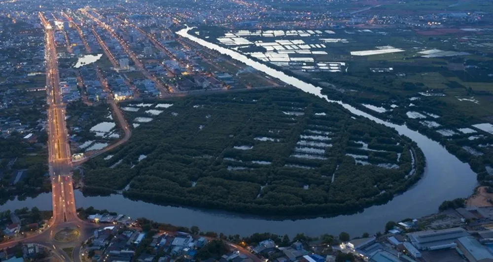 Công viên Hùng Vương (Phú Hài) nhìn từ trên cao.