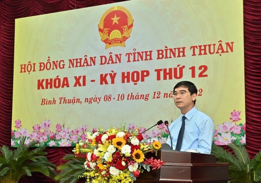 Ông Dương Văn An, Bí thư Tỉnh ủy Bình Thuận phát biểu tại kỳ họp. Ảnh ĐH. Ông Dương Văn An, Bí thư Tỉnh ủy Bình Thuận phát biểu tại kỳ họp. Ảnh ĐH.