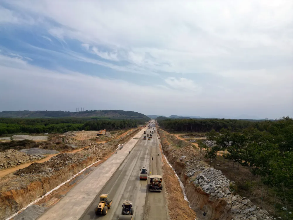 Điểm thi công giáp ranh Bình Thuận-Đồng Nai.