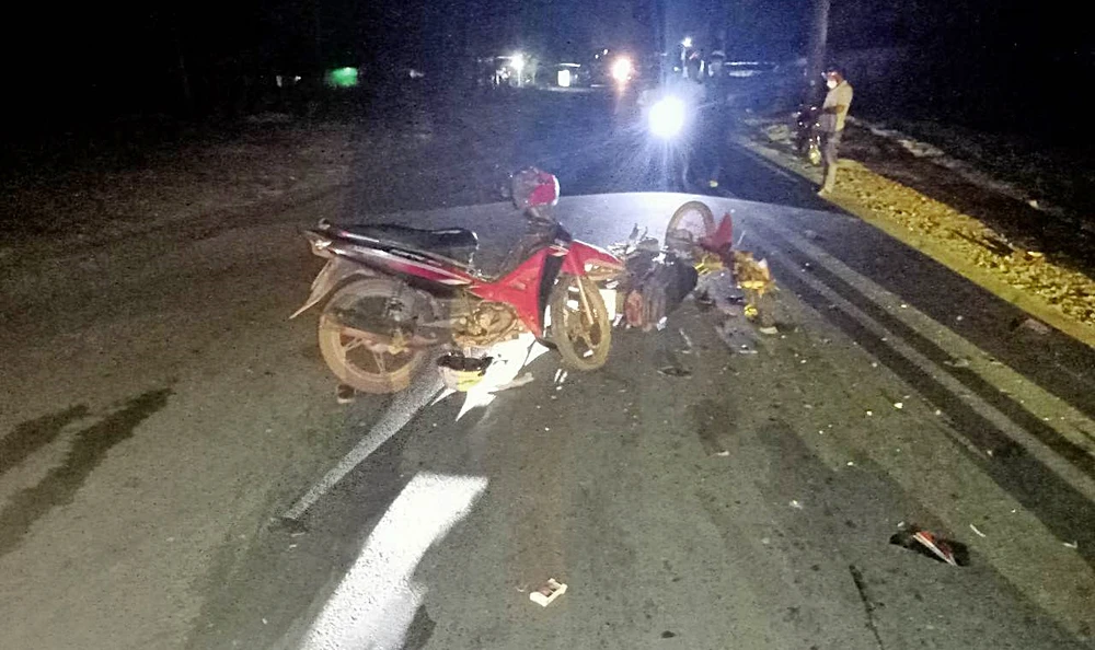 Hiện trường vụ tai nạn. Ảnh PĐ