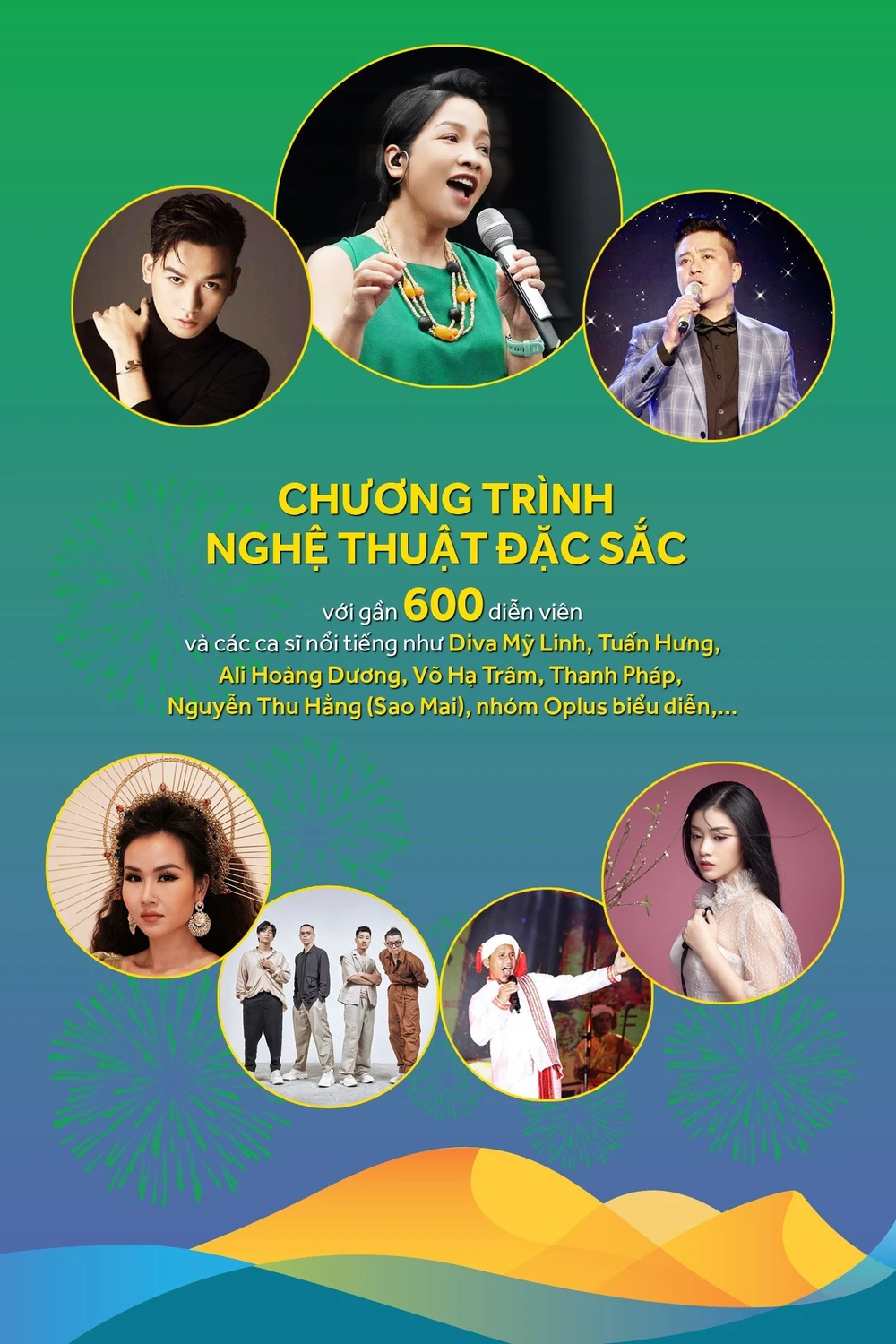 Lễ khai mạc có gần 600 ca sĩ, diễn viên tham gia biểu diễn.
