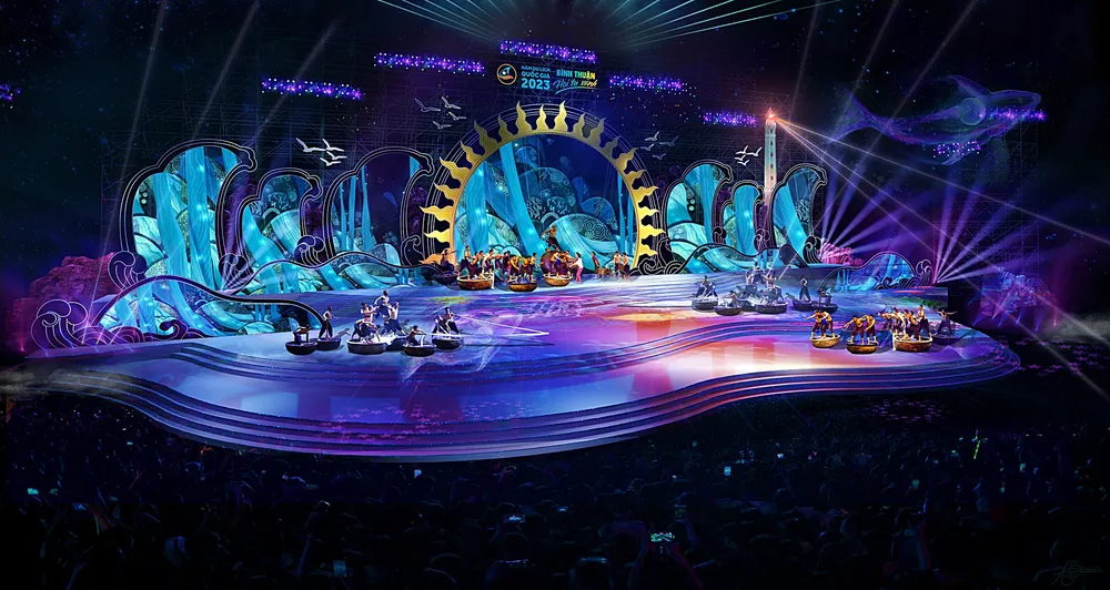 Nhiều tiết mục gắn với ngư dân vùng biển. Nhiều tiết mục gắn với ngư dân vùng biển.