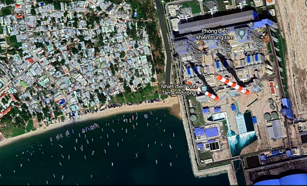 Nhà máy Nhiệt điện Vĩnh Tân 4 chỉ cách khu dân cư 80m.