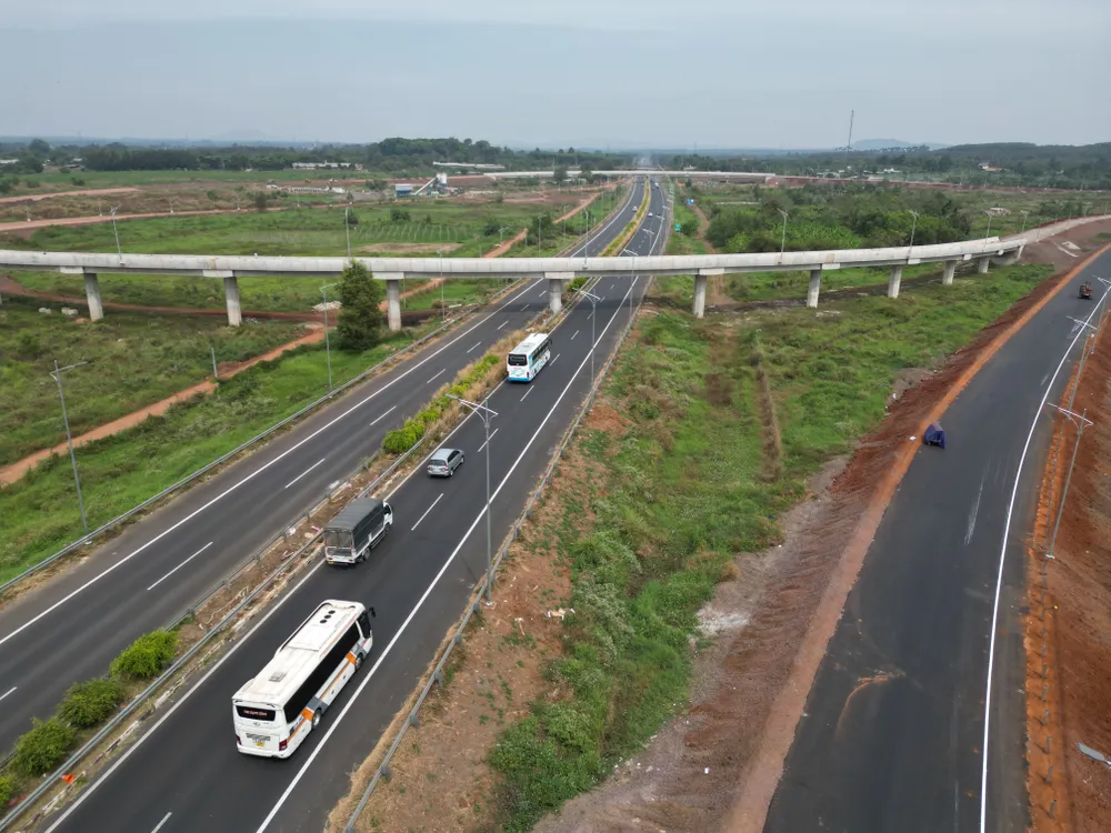 Nút giao cao tốc Phan Thiết-Dầu Giây và Long Thành-Dầu Giây. Ảnh PN.