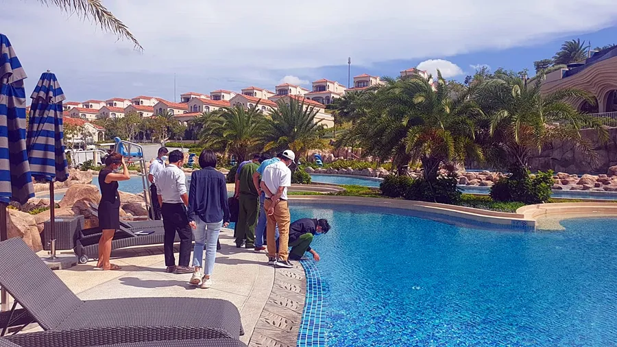 Cơ quan điều tra khám nghiệm hiện trường. Ảnh PN. Cơ quan điều tra khám nghiệm hiện trường. Ảnh PN.