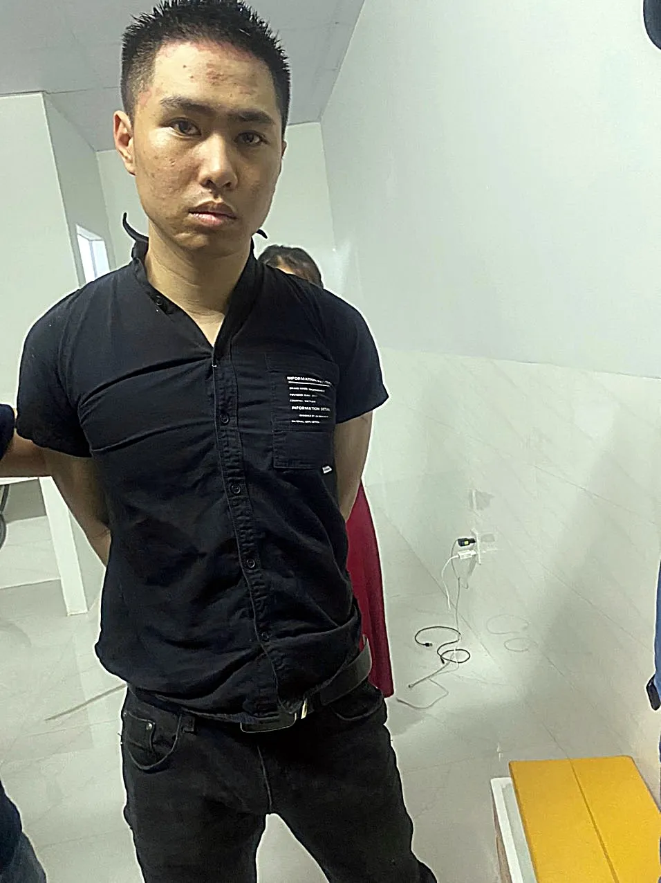 Kẻ cướp Phạm Duy Ân lúc vừa bị bắt. Ảnh: PP Kẻ cướp Phạm Duy Ân lúc vừa bị bắt. Ảnh: PP