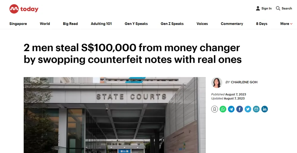 Tờ todayonline của Singapore thông tin ngày 7-8. Ảnh PN. Tờ todayonline của Singapore thông tin ngày 7-8. Ảnh PN.