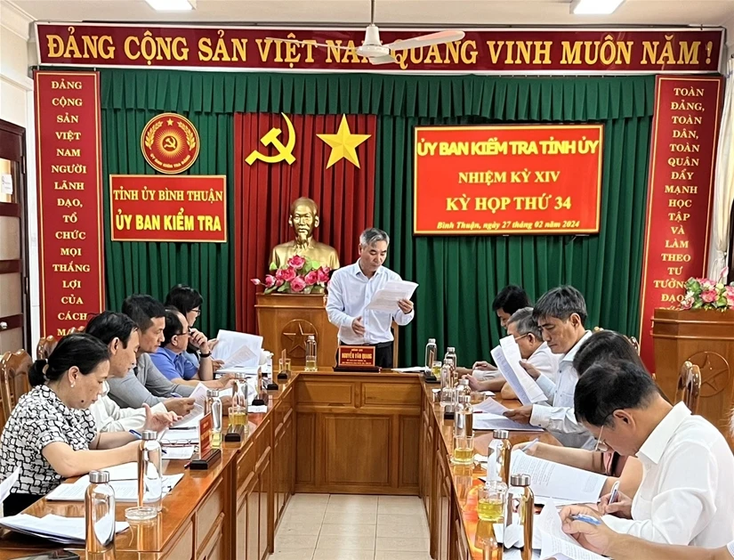 Uỷ ban Kiểm tra Tỉnh ủy Bình Thuận họp lần thứ 34. Ảnh UBKT. kiểm tra