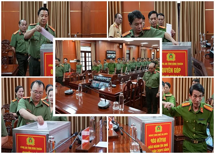 Cán bộ chiến sĩ Công an tỉnh Bình Thuận quyên góp giúp đồng bào thiệt hại do bão số 3. bao-so-3.jpg