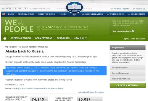Hơn 20.000 người thỉnh cầu sáp nhập Alaska vào Nga ảnh 1 thinh-cau-2-JPG-3946-1395799249.jpg