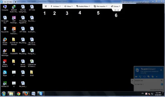 TeamViewer giúp bạn bạn thao tác trên chiếc máy tính từ xa thông qua cửa sổ Remote Control với thanh công cụ phía trên. 2 3-Huong-dan-su-dung-TeamViewer-9-Dieu-khien-tu-xa-Remote-Control.jpg