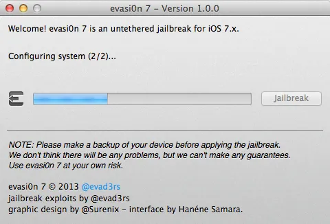 Hướng dẫn jailbreak iOS 7: evasi0n7 sẽ tự động thực hiện công việc, hãy chờ tầm 10 tới 20 phút. 2-Huong-dan-jailbreak-iOS-7.jpg