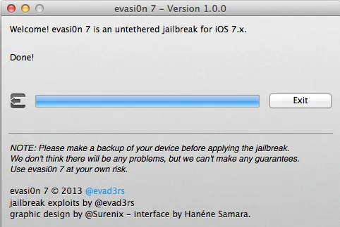 Hướng dẫn jailbreak iOS 7: evasi0n7 trên máy tính lại tiếp tục thực hiện công việc cho đến khi chiếc iPhone khởi động lại lần nữa. 4,5-Huong-dan-jailbreak-iOS-7.jpg