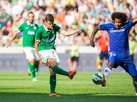 Costa tỏa sáng giúp Chelsea giành chiến thắng ảnh 1 Kapun giúp Olimpija mở tỉ số của trận đấu ở hiệp 1