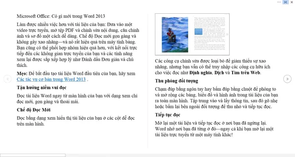 Hướng dẫn học Word 2013: Cửa sổ Word 2013 sau khi được dọn sạch các công cụ soạn thảo trông sáng hẳn lên, rất thích hợp cho thú vui đọc sách. A3-Huong-dan-hoc-Word-2013-tinh-nang-moi.jpg