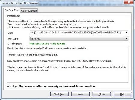 - Extended Self-test: