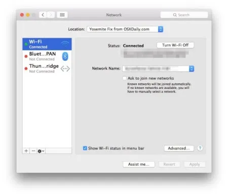 Truy cập menu Apple, chọn System Preferences, sau đó chọn bảng điều khiển Network.