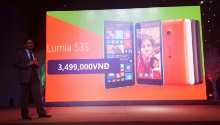 Lumia 535 chính thức ra mắt thị trường Việt với giá 3,5 triệu đồng ảnh 1 Đại diện Microsoft Devices Việt Nam công bố mức giá bán của Lumia 535