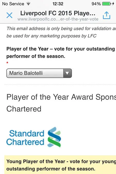 Hài hước: CĐV ‘đua nhau’ bầu Balotelli là cầu thủ xuất sắc nhất Liverpool ảnh 3 Hài hước: CĐV ‘đua nhau’ bầu Balotelli là cầu thủ xuất sắc nhất Liverpool ảnh 3