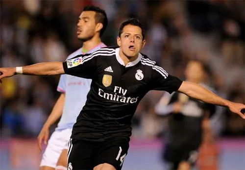 "Hạt đậu nhỏ" Javier Hernandez thành công đúng lúc trong màu áo Real. Ảnh:Reuters chicharito-2988-1430087375.jpg