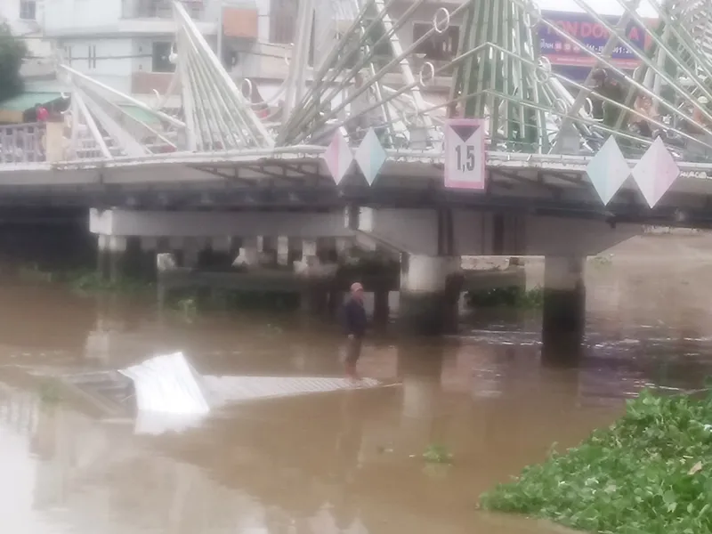 Tai nạn xà lan nhấn chìm chiếc cần cẩu tiền tỉ ảnh 1 Tai nạn xà lan nhấn chìm chiếc cần cẩu tiền tỉ ảnh 1