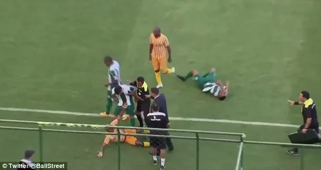 Cầu thủ và CĐV lao vào đánh nhau kinh hoàng trên sân ảnh 4