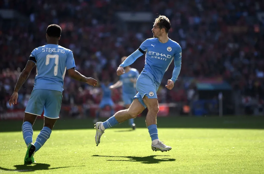 Grealish ghi bàn rút ngắn tỉ số xuống còn 1-3 cho Man City. ẢNH: SUN SPORT Grealish ghi bàn rút ngắn tỉ số xuống còn 1-3 cho Man City. ẢNH: SUN SPORT